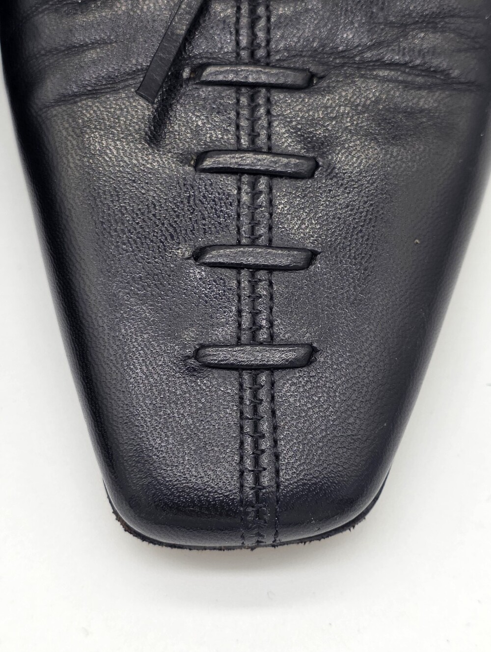 Antonio Melani Black Leather Square Toe Bow Kitten Heel Pumps Shoes Size 7.5 - Picture 11 of 16